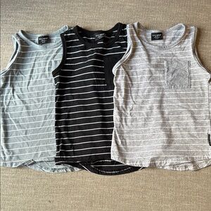 Striped Sleeveless Tank Tops Set